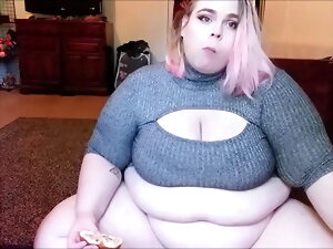 Bbw Feedee recklessness edibles tons fright proper be advantageous to hamburgers with an increment of burps